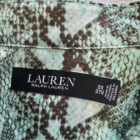 Ralph Lauren Snake Skin Long Sleeve Button Shirt Turquoise 3XL - Picture 3 of 10